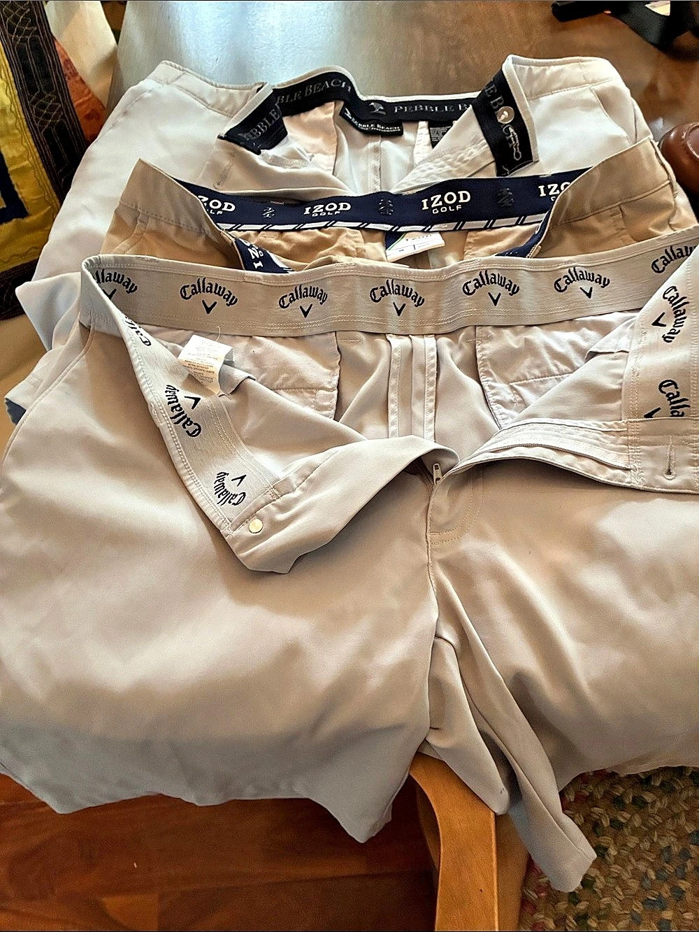 3 pairs of Men's Flat Front Golf Shorts